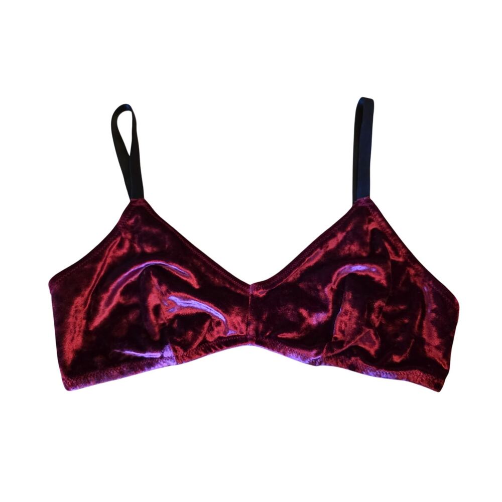 Colsie Red Velvet Bralette – Size XS | Soft Stretch Lounge Bra
